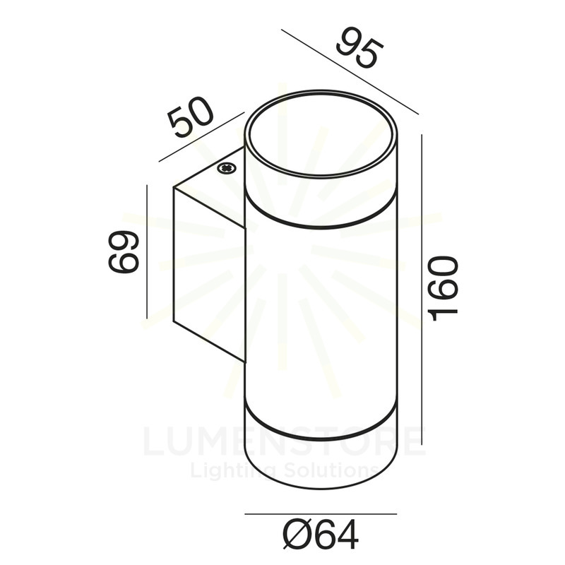 applique lily-b gu10 gealed alluminio ip54 grande