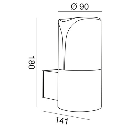 applique stele-up e27 gealed antracite ip44