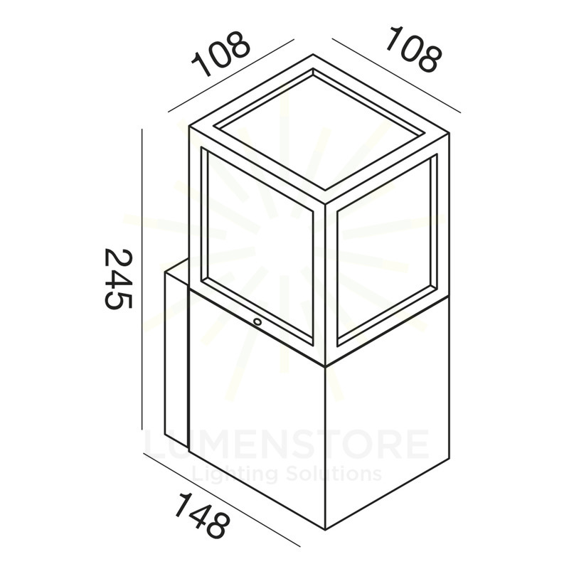 applique nora-up e27 gealed alluminio ip54