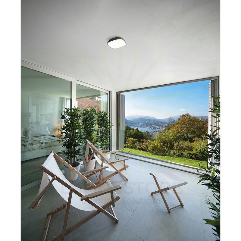 plafoniera asman 20w luce naturale 4000k gealed grigio ip65