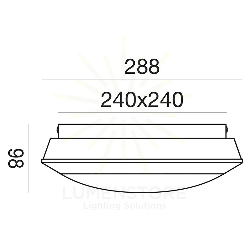 plafoniera sidhe 18w luce naturale 4000k gealed nero ip66