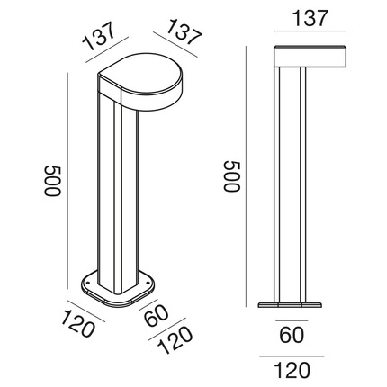 paletto stril 13w luce naturale 4000k gealed piccolo antracite ip65