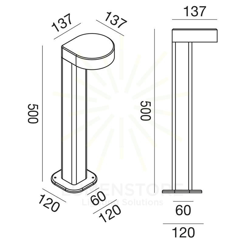 paletto stril 13w luce naturale 4000k gealed piccolo antracite ip65