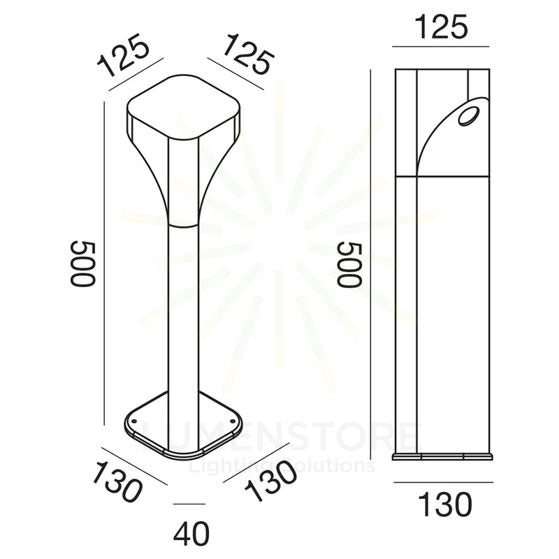 paletto varp 11w luce naturale 4000k gealed piccolo antracite ip65