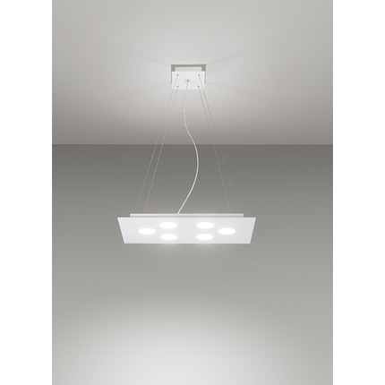 lampadario flet 7 x gx53 affralux bianco rettangolare medio