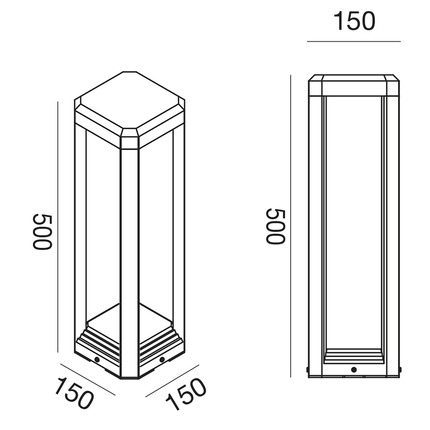 paletto paka 13w luce naturale 4000k gealed piccolo antracite ip65