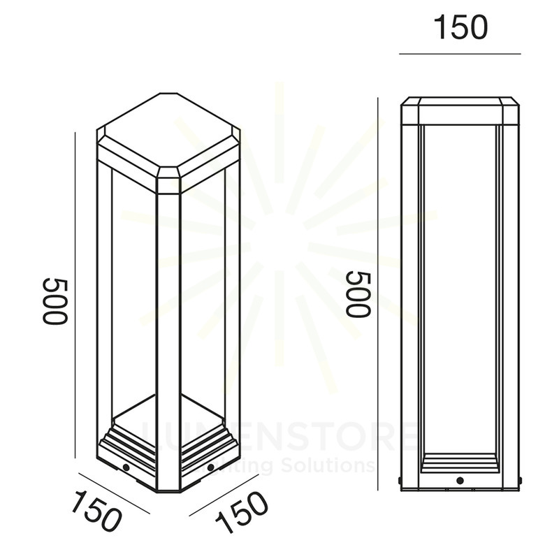 paletto paka 13w luce naturale 4000k gealed piccolo antracite ip65