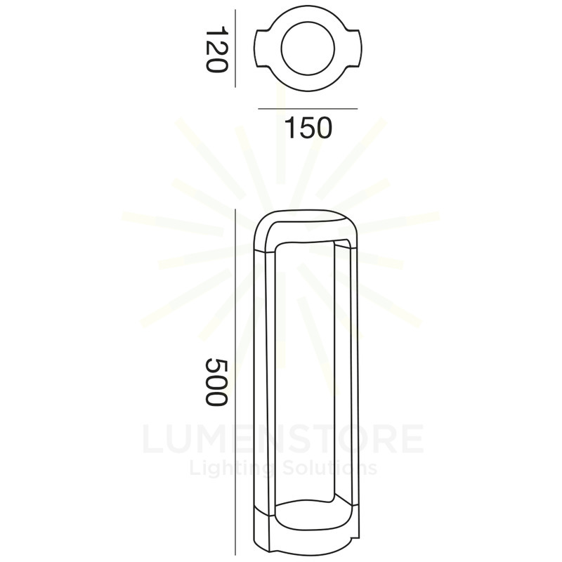 paletto eurus 13w luce naturale 4000k gealed medio antracite ip65