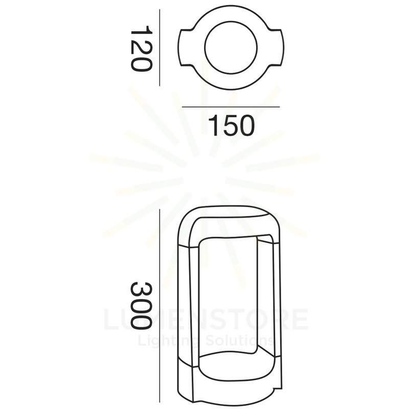 paletto eurus 13w luce naturale 4000k gealed piccolo antracite ip65