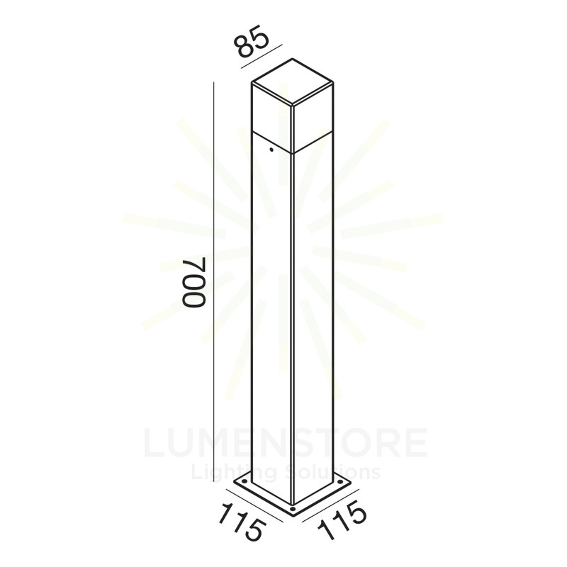 paletto aditi e27 gealed grande bianco ip44