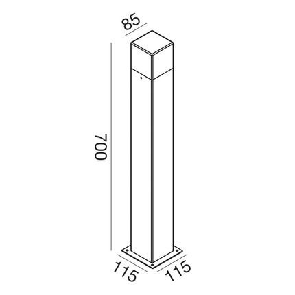 paletto aditi e27 gealed grande antracite ip44