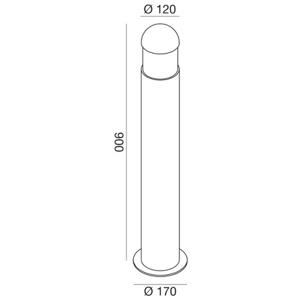 paletto hab e27 gealed alluminio ip54