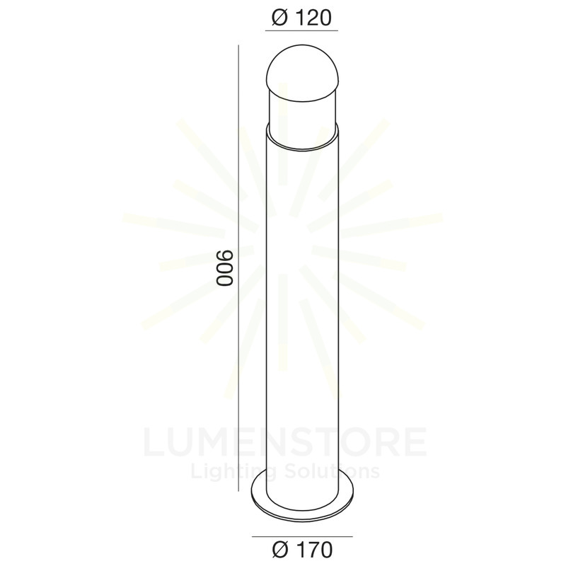 paletto hab e27 gealed alluminio ip54