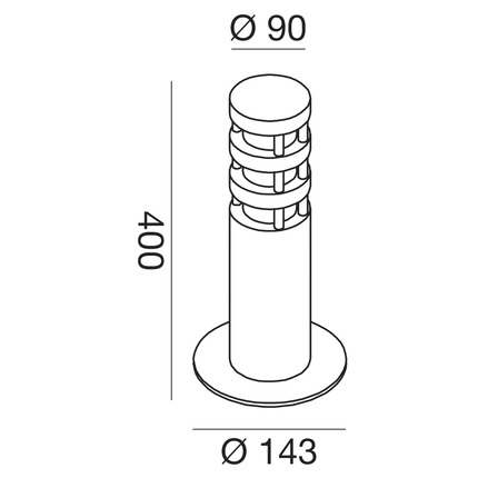 paletto zeis e27 gealed piccolo antracite ip54