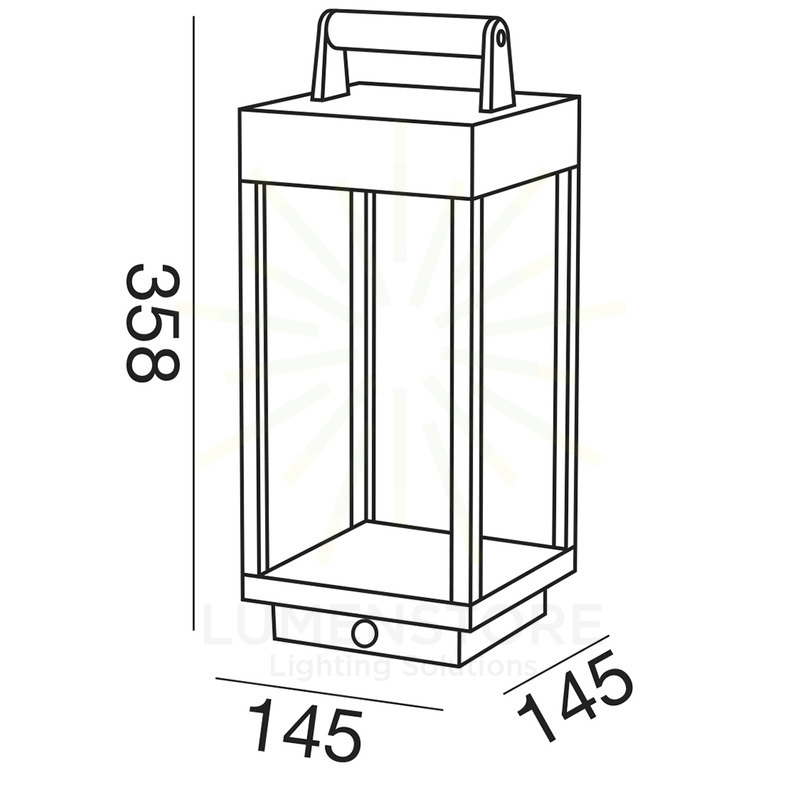 lampada da tavolo queen 5w luce naturale 4000k gealed antracite ip54 batteria