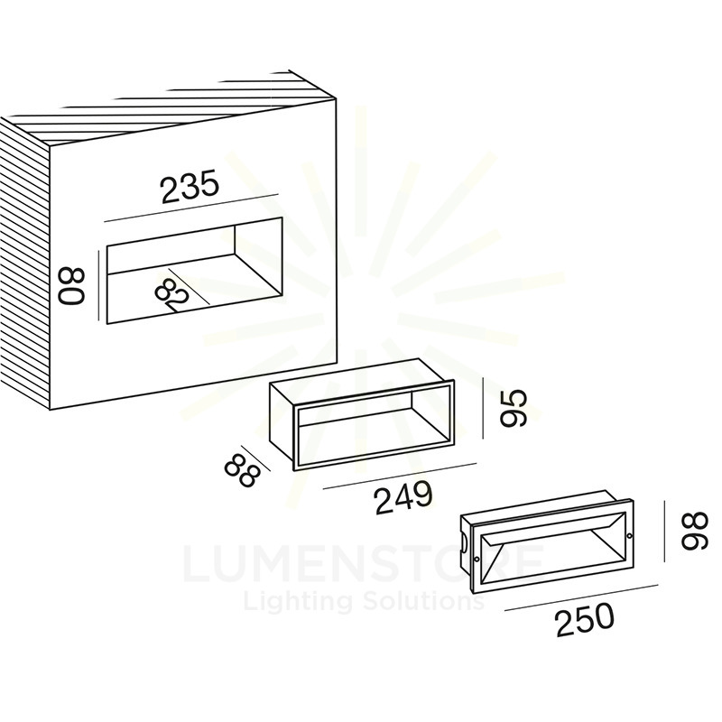 segnapasso ohrm 13w luce naturale 4000k gealed antracite ip65