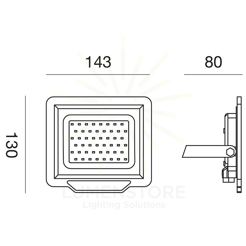 proiettore ratri 20w luce calda 3000k gealed bianco ip65