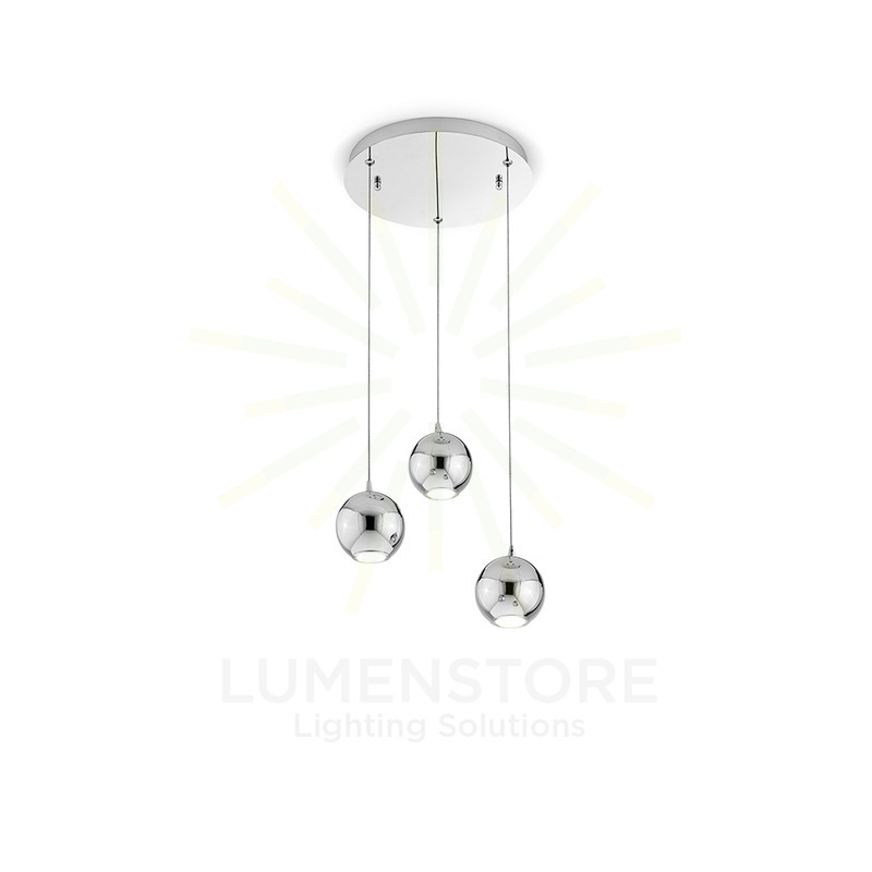 lampadario bol diodi sfera 9w luce calda 3000k affralux 3 luci