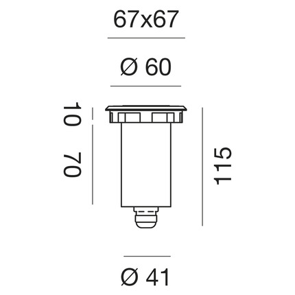 faretto calpestabile shally 1w luce calda 3000k gealed quadrato ip67