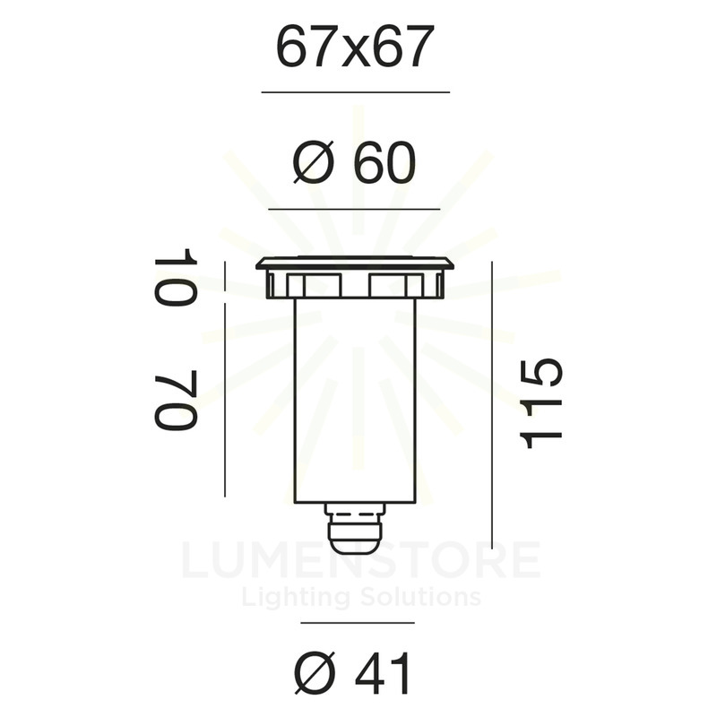 faretto calpestabile shally 1w luce calda 3000k gealed quadrato ip67