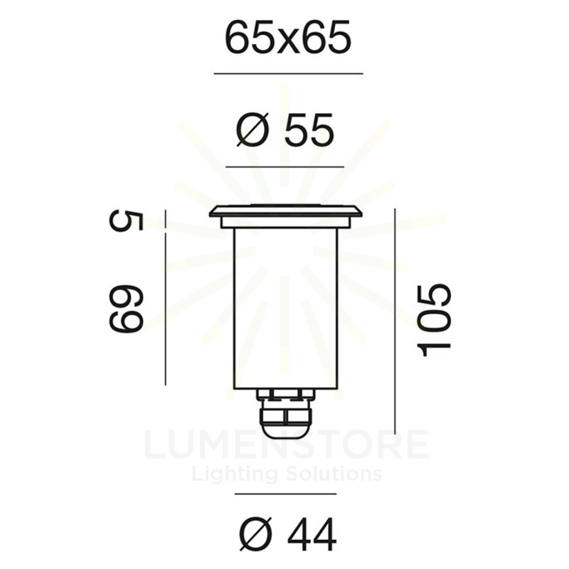 faretto eostre-q 3w luce naturale 4000k gealed ip65 24vdc