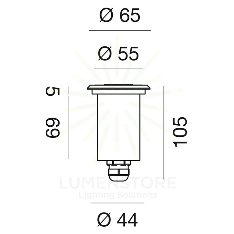 faretto eostre-r 5w luce naturale 4000k gealed ip65 24vdc