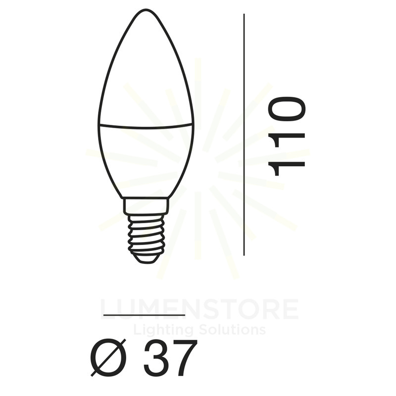 lampadina led gla320c e14 9w luce calda 3000k gealed box 10 pezzi