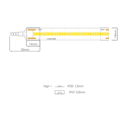 striscia led fine-31 12w/m 4000k 24v 5mt beneito faure ip67