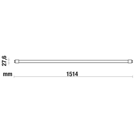 tubo led t8 g13 24w luce fredda 6500k ecoman 150cm