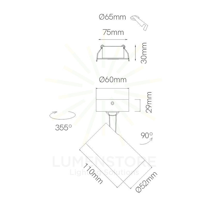 faretto picolo 9.5w 2700k/3000k/4000k beneito faure bianco