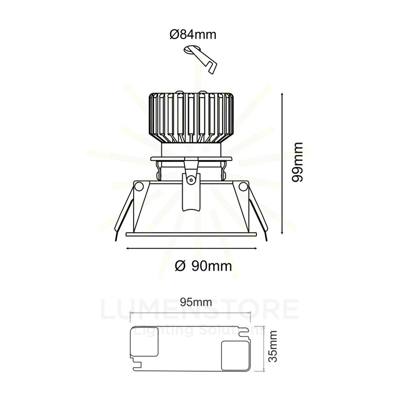 faretto da incasso tao 10w luce calda 3000k beneito faure bianco ip32