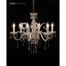 lampadario firenze 6 x e14 cristal luce 6 pastorali