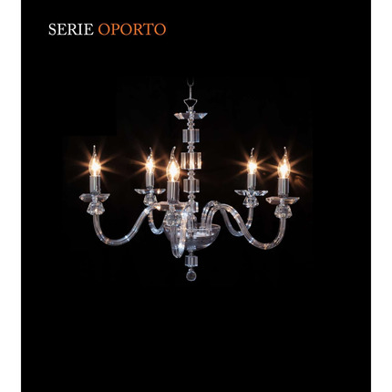 lampadario oporto 5 x e14 cristal luce