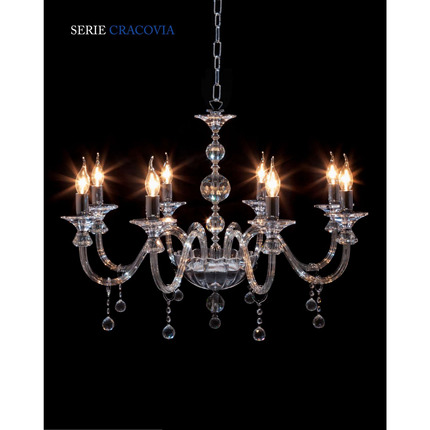 lampadario cracovia 6 x e14 cristal luce