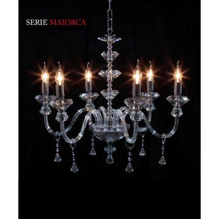 lampadario maiorca 6 x e14 cristal luce