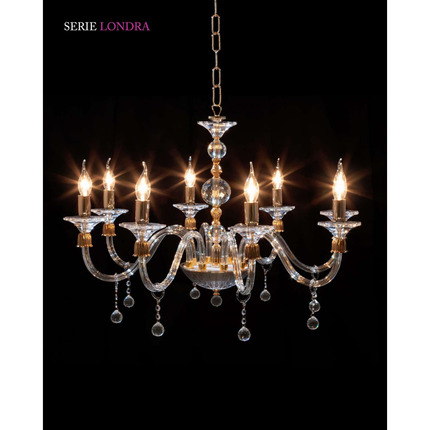 lampadario londra 8 x e14 cristal luce