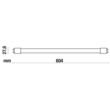 tubo led t8 g13 9w luce naturale 840 ecoman 60cm