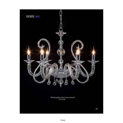 lampadario serie404 6 x e14 cristal luce pastorali