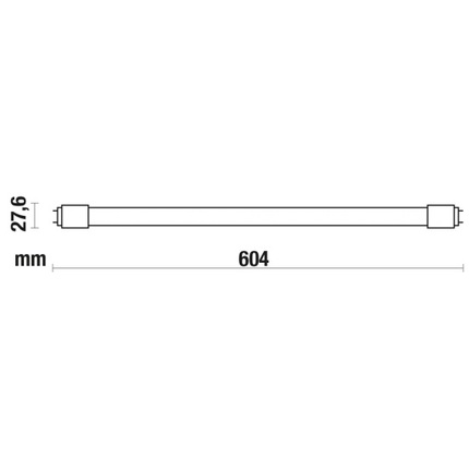tubo led t8 g13 9w luce fredda 6500k ecoman 60cm 