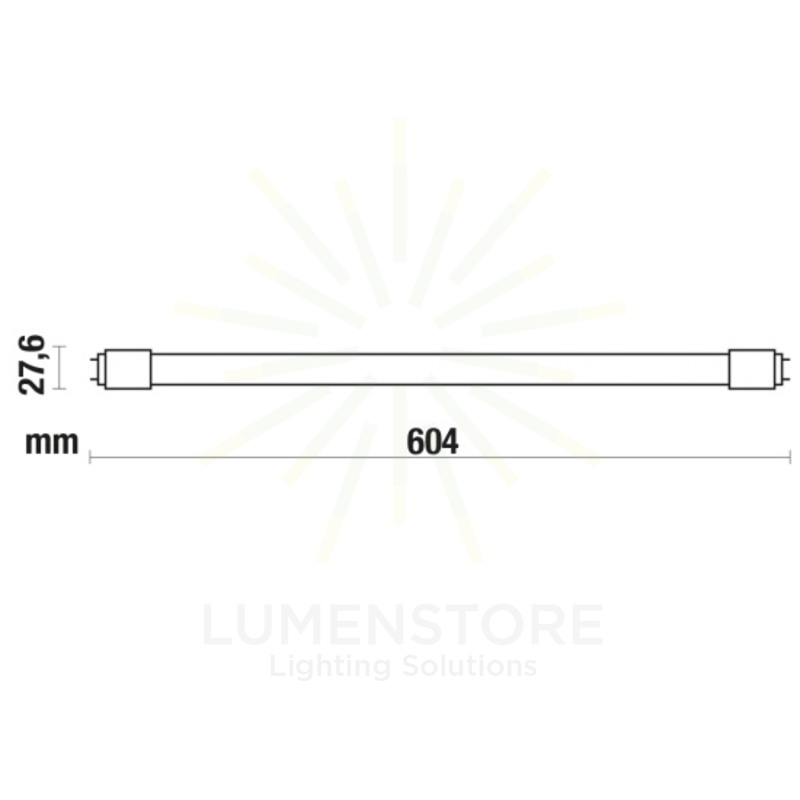 tubo led t8 g13 9w luce fredda 6500k ecoman 60cm 