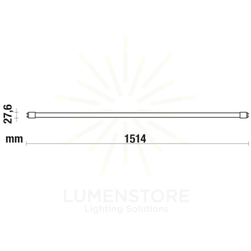 tubo led t8 g13 24w luce naturale 4000k ecoman 150cm