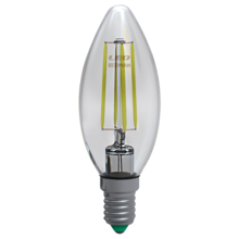 lampadina led candela e14 6w luce fredda 6000k ecoman vetro trasparente