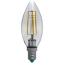 lampadina led candela e14 6w luce calda 3000k ecoman vetro trasparente