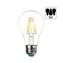 lampadina led sfera e27 8w luce naturale 4000k ecoman vetro trasparente confezione 3 pezzi