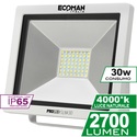 proiettore led proled 30w luce naturale 4000k ecoman bianco ip65 mini slim