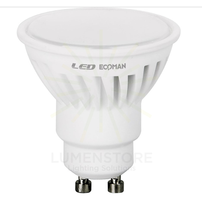 lampadina led dicroica gu10 9w luce calda 3000k ecoman vetro ghiaccio