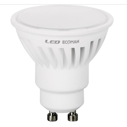 lampadina led dicroica gu10 9w luce fredda 6000k ecoman vetro ghiaccio