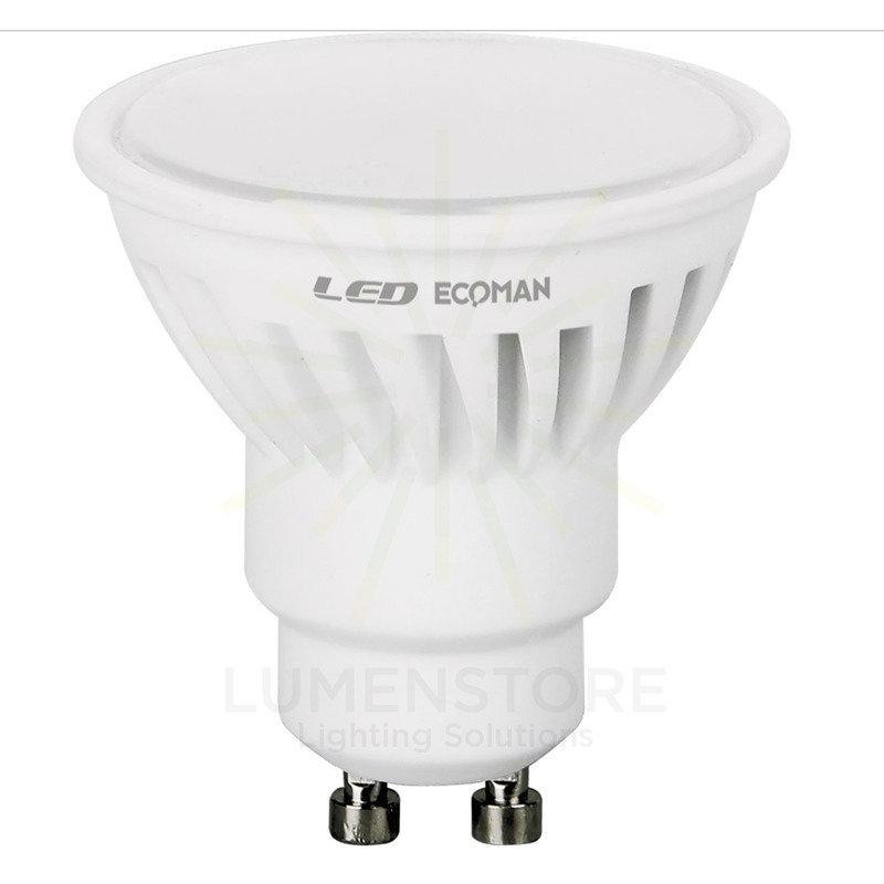 lampadina led dicroica gu10 9w luce fredda 6000k ecoman vetro ghiaccio