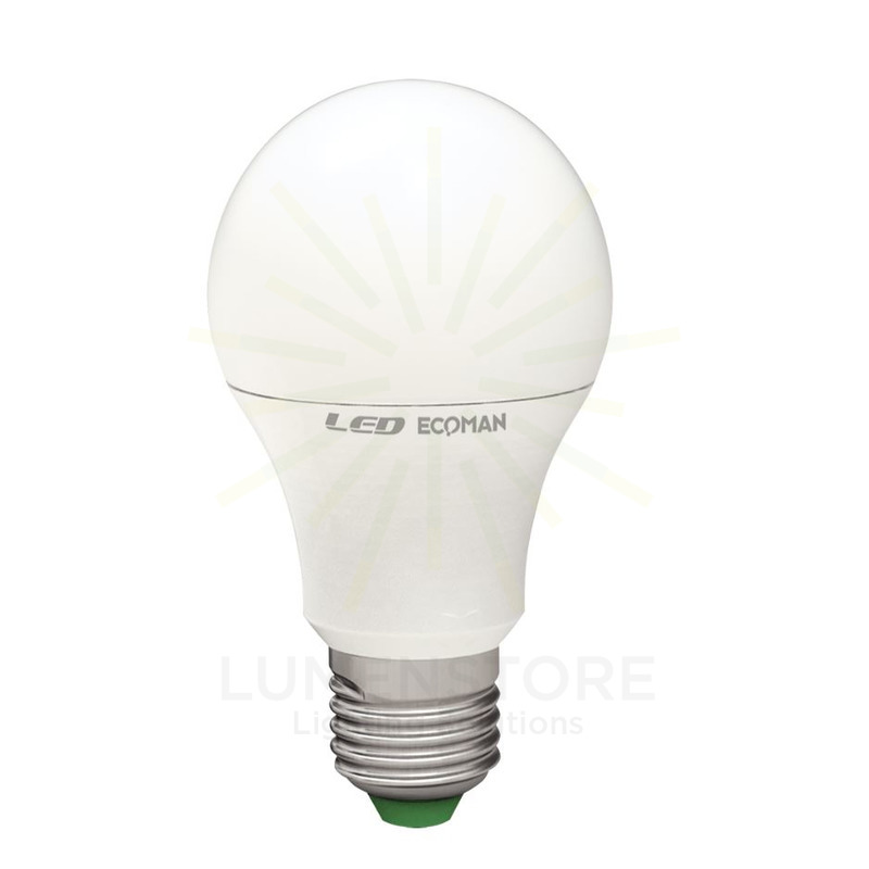 lampadina led sfera e27 10w luce naturale 4000k ecoman vetro ghiaccio