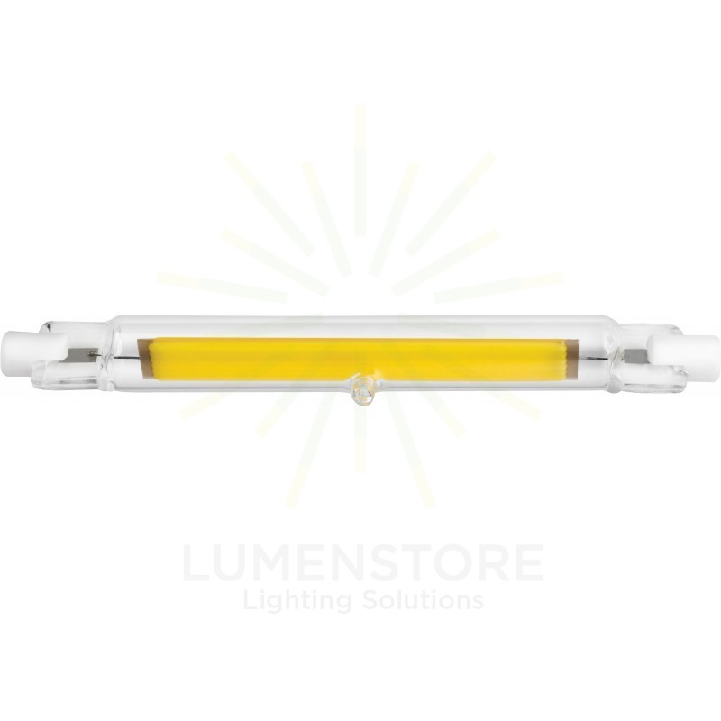 lampadina led lineare j118 r7s 11w luce calda 3000k ecoman vetro trasparente